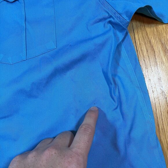 South Pole Short Sleeve Pearl Snap Button Military Y2K Aqua Blue Size XXL - Picture 6 of 7